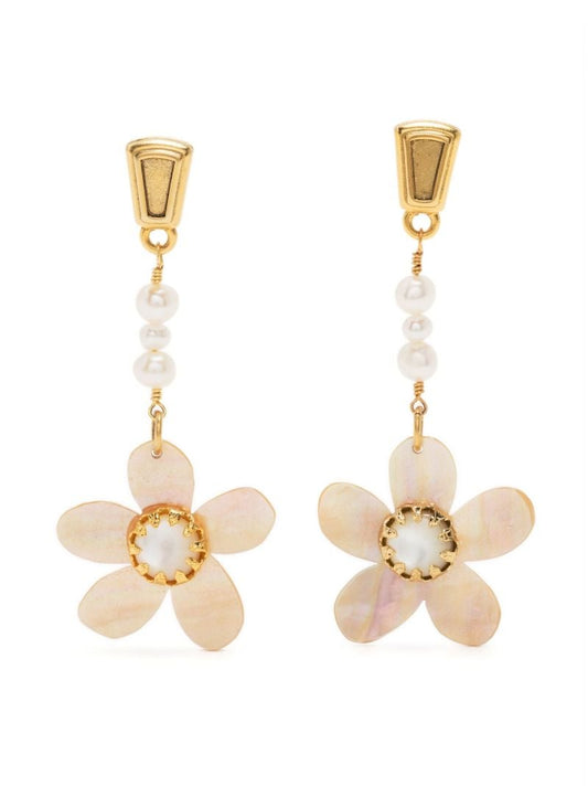 Gold-plated Magnolia Pearl Earrings