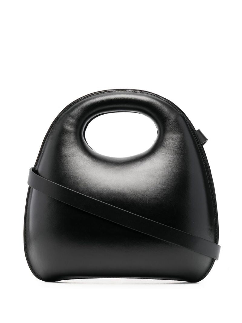Black Egg Leather Tote Bag