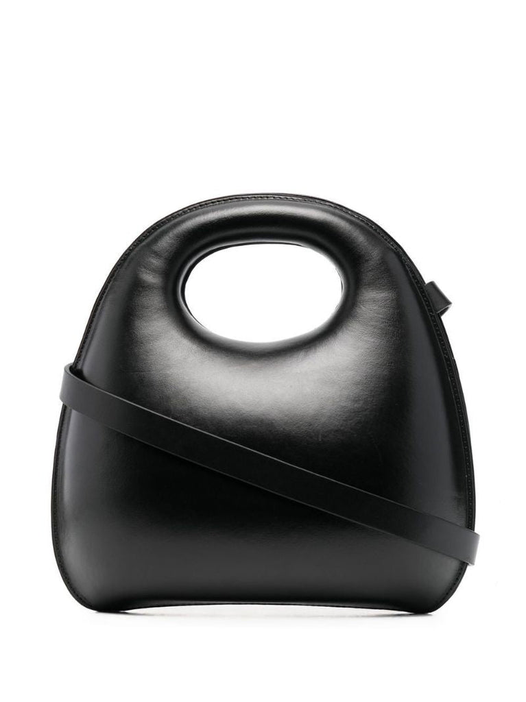Black Egg Leather Tote Bag