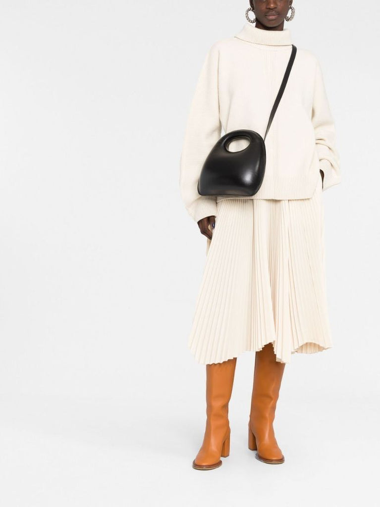 Black Egg Leather Tote Bag