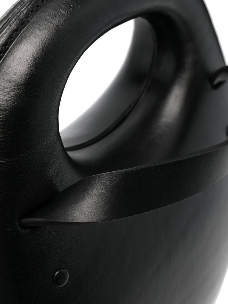 Black Egg Leather Tote Bag