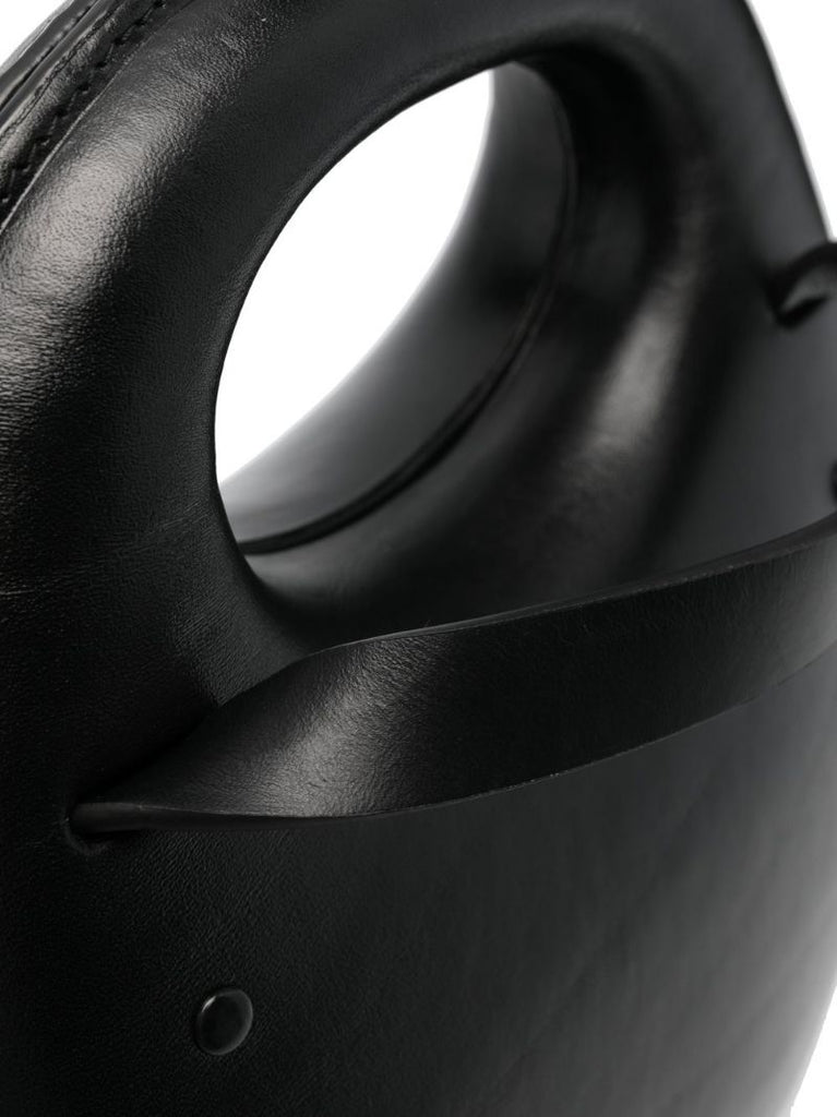 Black Egg Leather Tote Bag