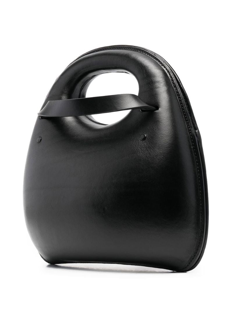 Black Egg Leather Tote Bag