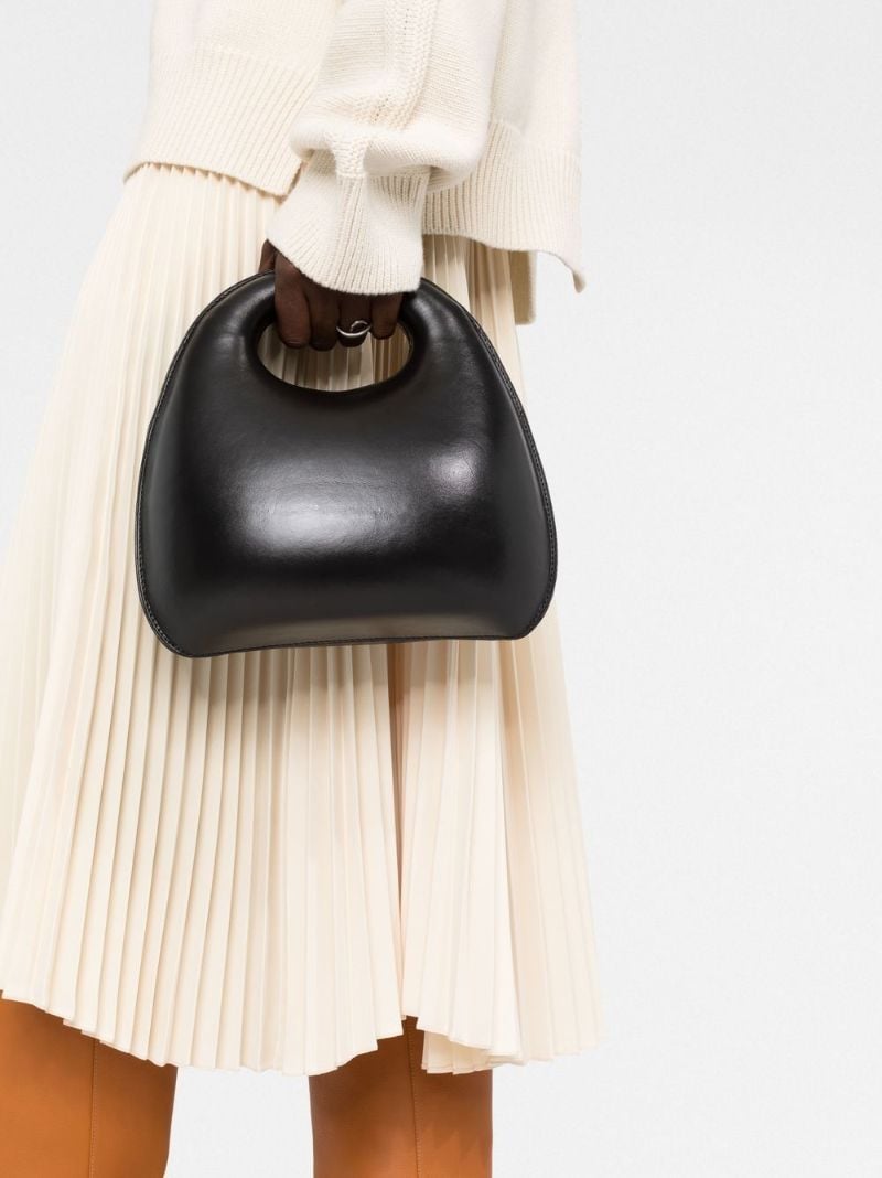 Black Egg Leather Tote Bag