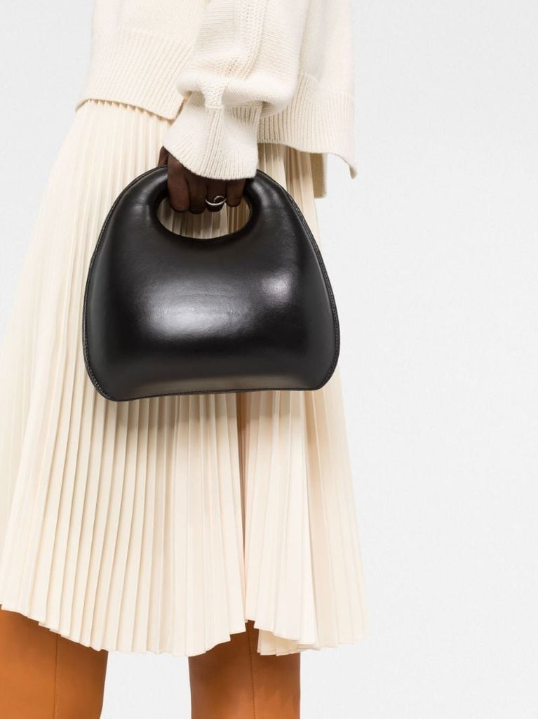 Black Egg Leather Tote Bag