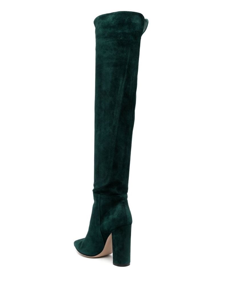 Green Knee-high Suede Boots