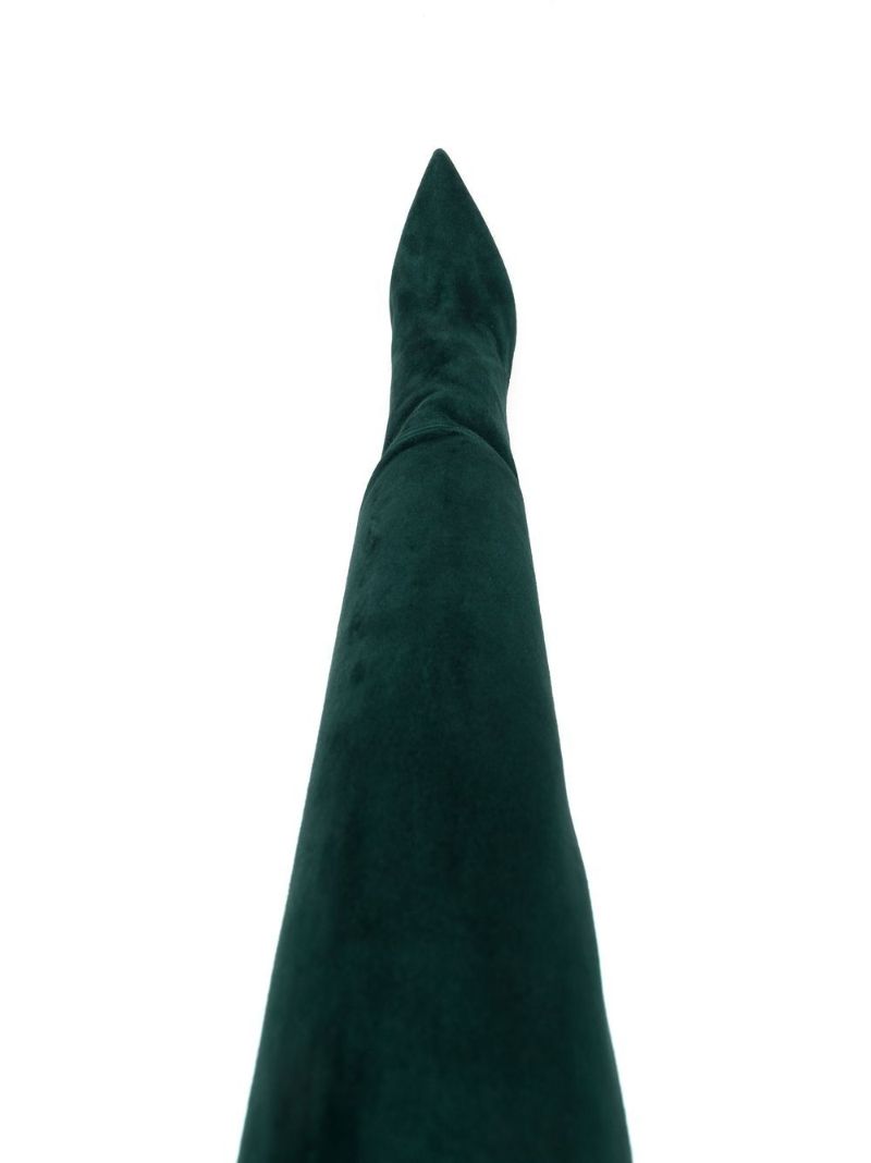 Green Knee-high Suede Boots