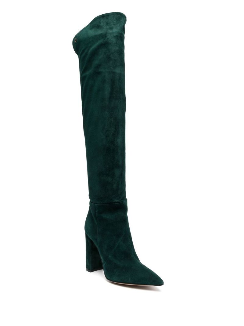 Green Knee-high Suede Boots