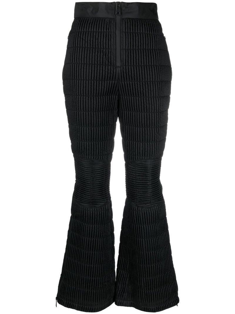 Black Padded Flared Ski Trousers