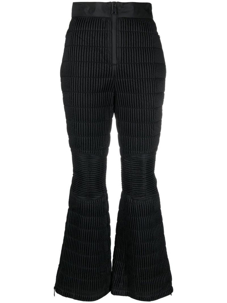 Black Padded Flared Ski Trousers