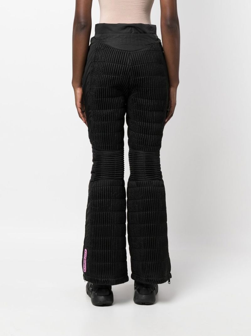 Black Padded Flared Ski Trousers