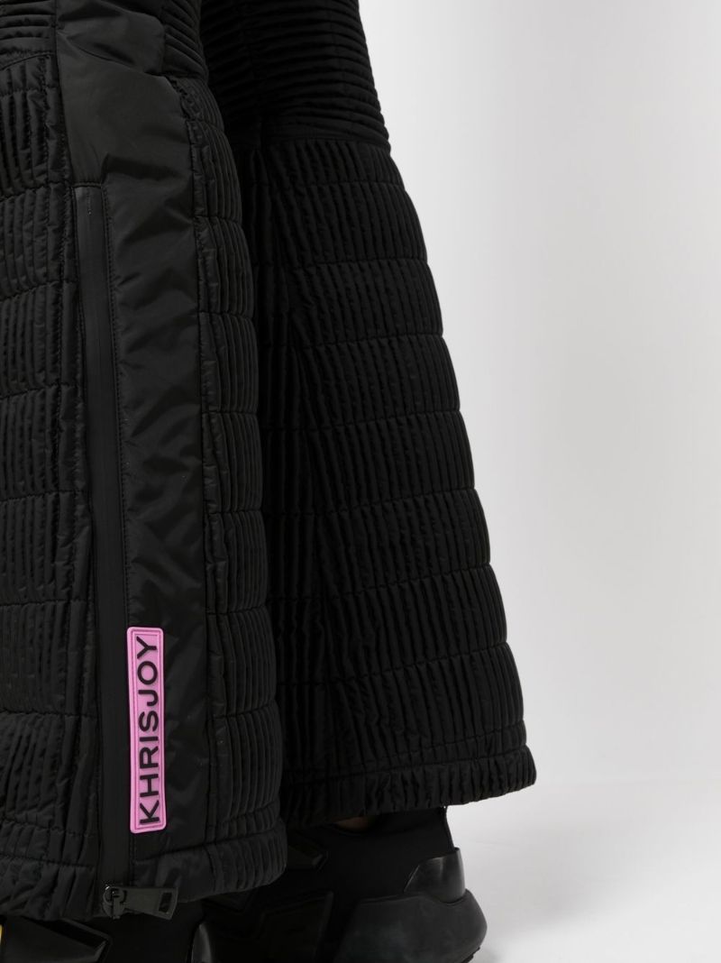 Black Padded Flared Ski Trousers