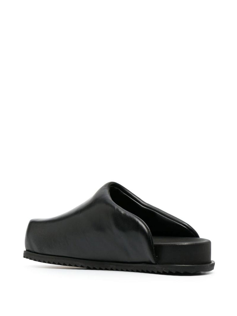 Black Truck Faux Leather Slides