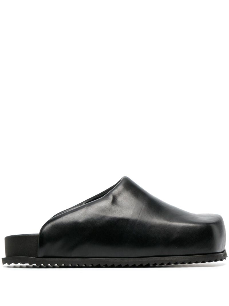 Black Truck Faux Leather Slides