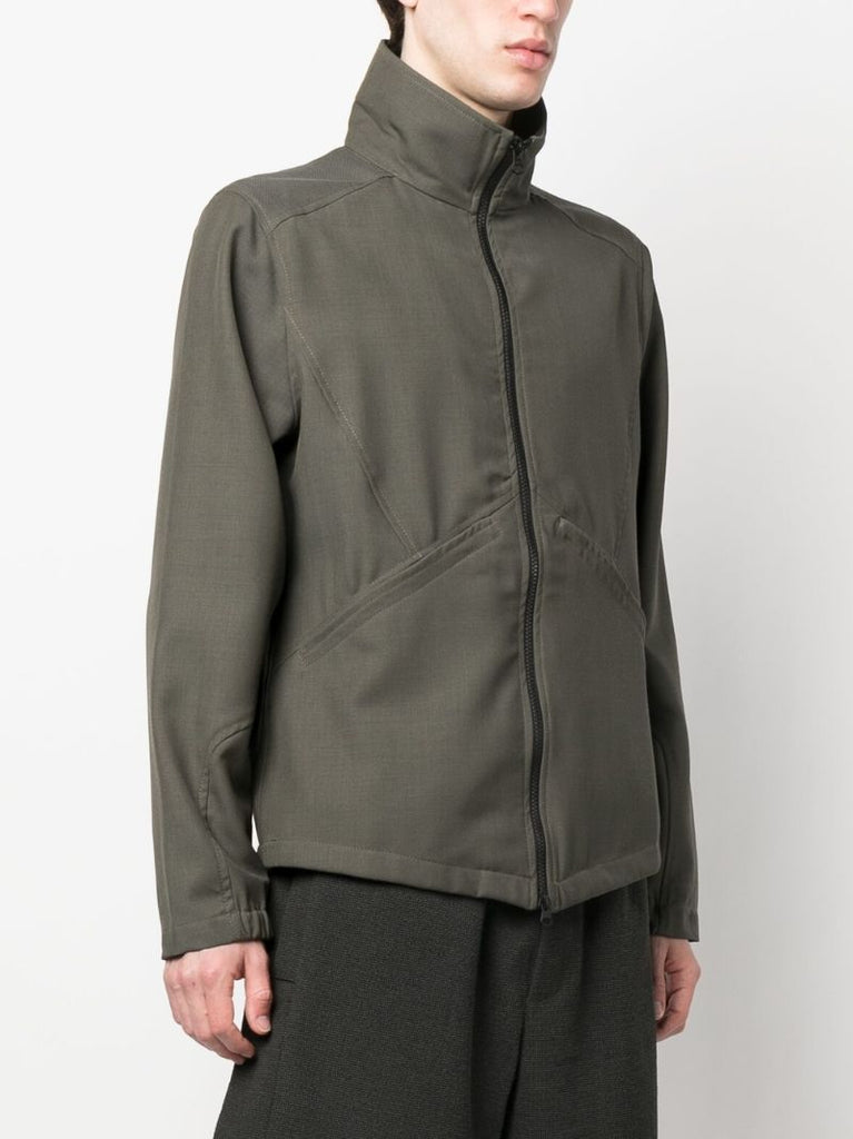Green Wool Zip-up Jacket
