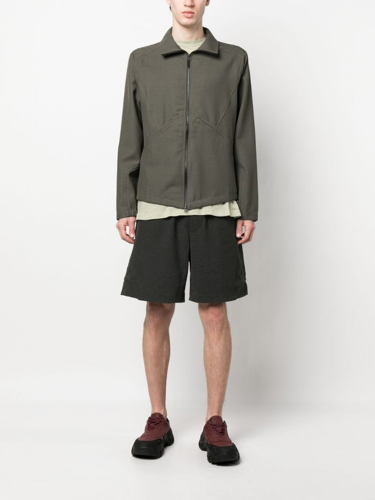 Green Wool Zip-up Jacket