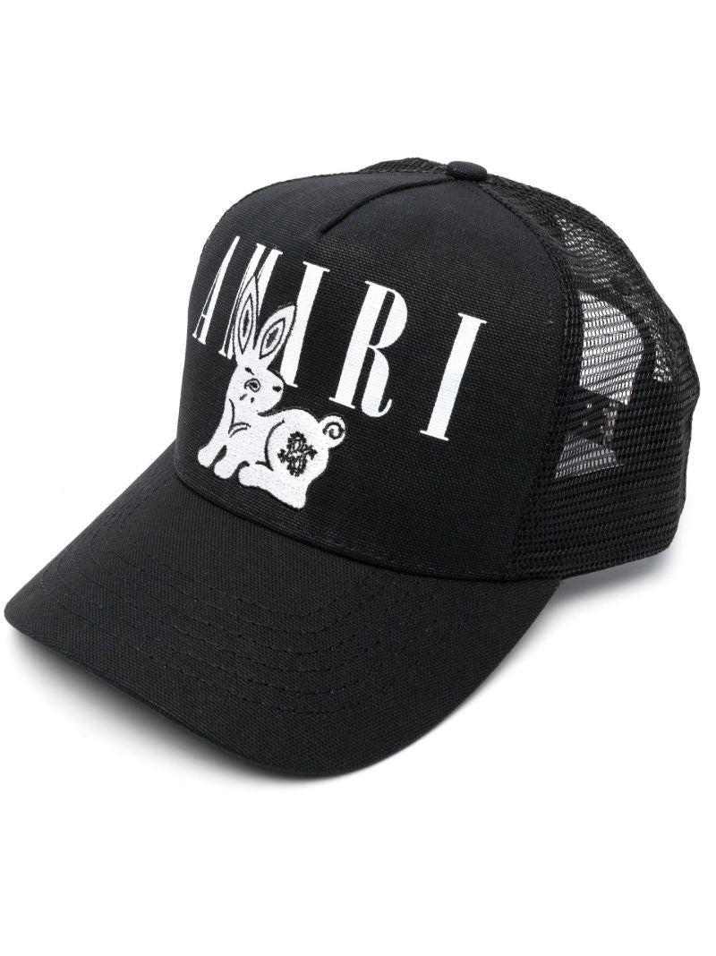 Black Rabbit Logo Print Baseball Cap
