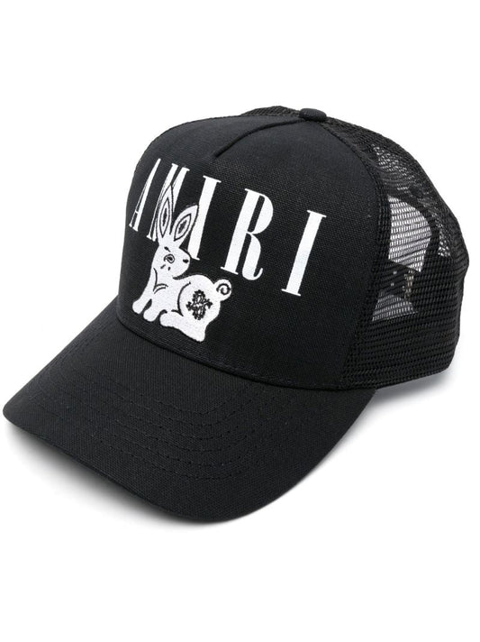 Black Rabbit Logo Print Baseball Cap