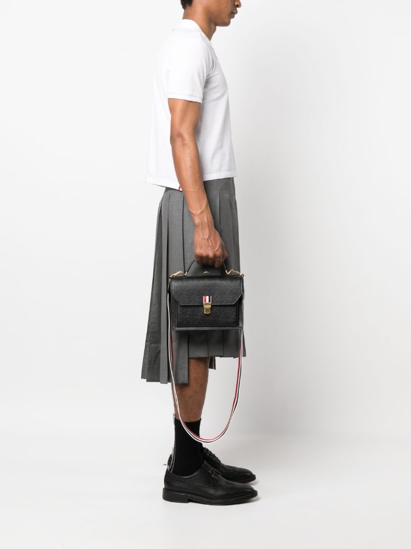 Black School Leather Backpack