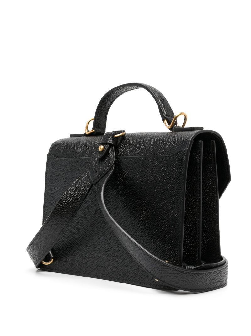 Black School Leather Backpack