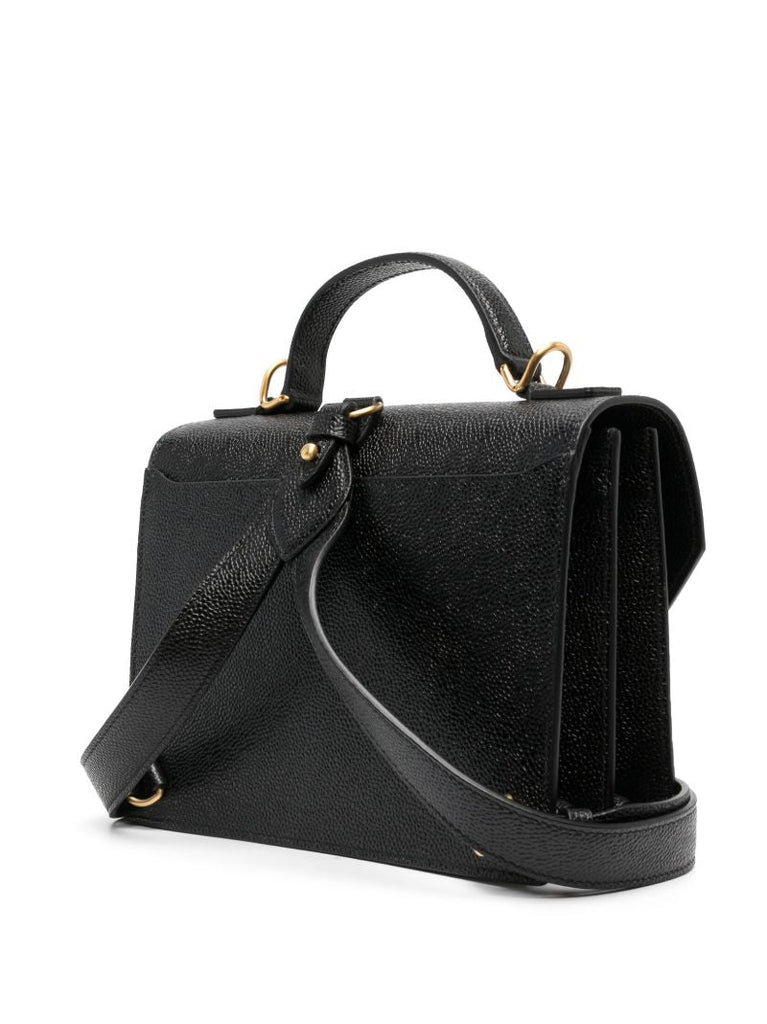Black School Leather Backpack