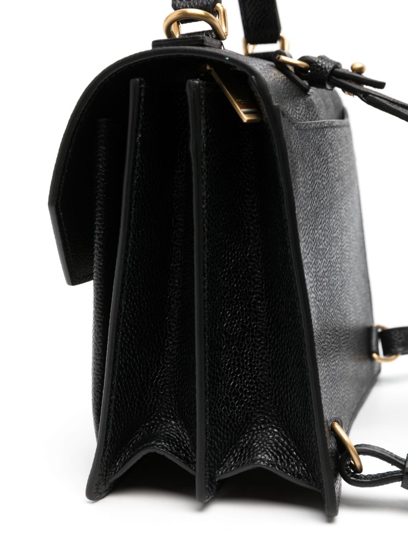 Black School Leather Backpack