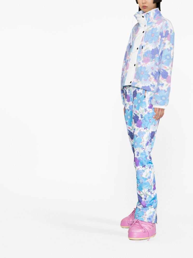 X Loveshackfancy Blue Ninetta Floral Fleece Ski Jacket