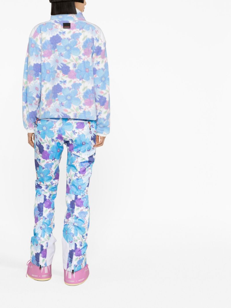 X Loveshackfancy Blue Ninetta Floral Fleece Ski Jacket