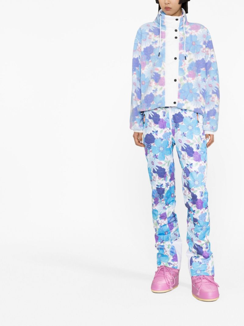X Loveshackfancy Blue Ninetta Floral Fleece Ski Jacket