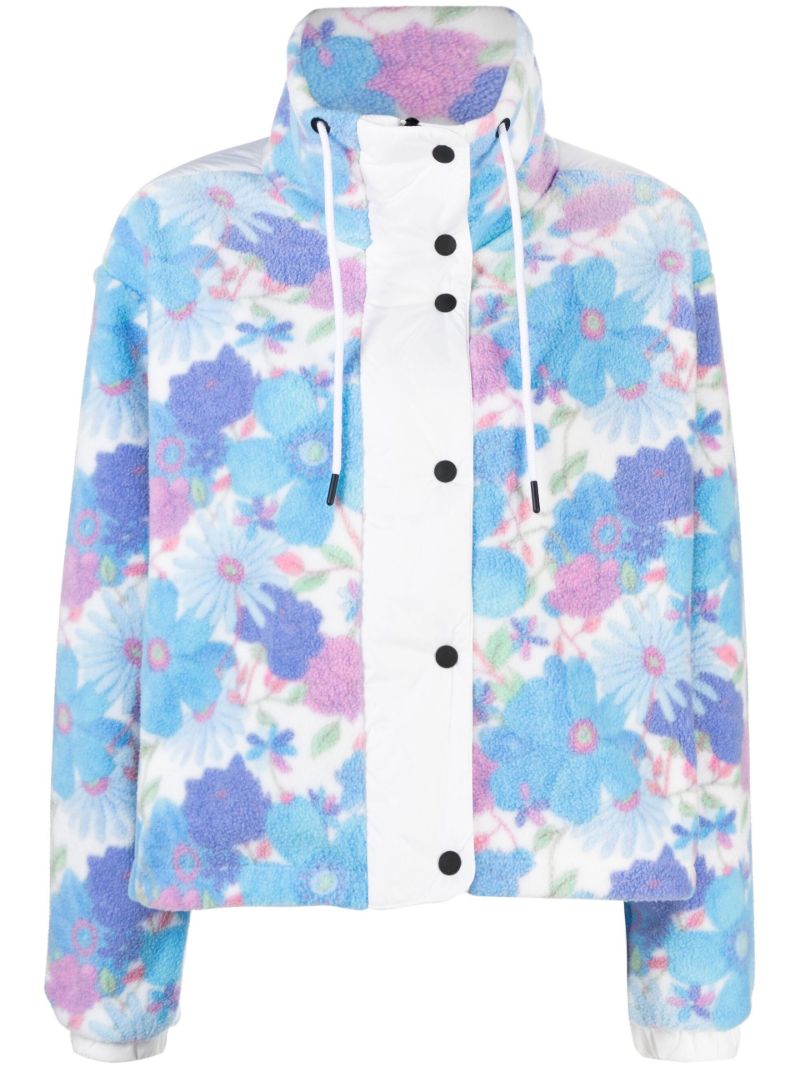 X Loveshackfancy Blue Ninetta Floral Fleece Ski Jacket