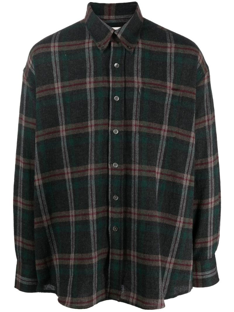 Green Borrowed Check Shirt