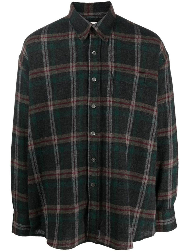 Green Borrowed Check Shirt