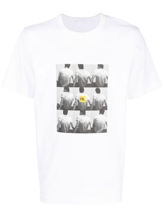 White Graphic Print Cotton T-shirt