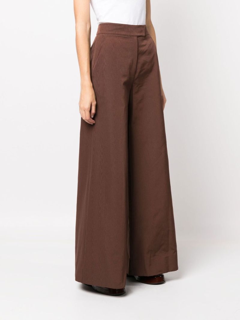 Brown Oak Wide-leg Trousers