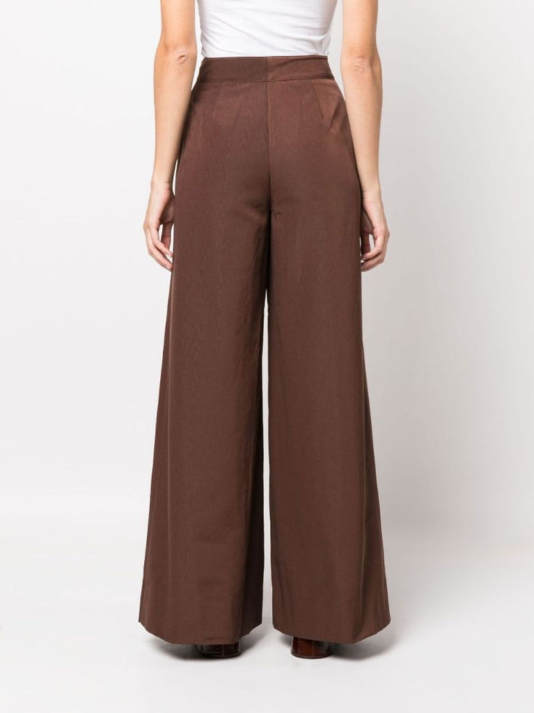 Brown Oak Wide-leg Trousers