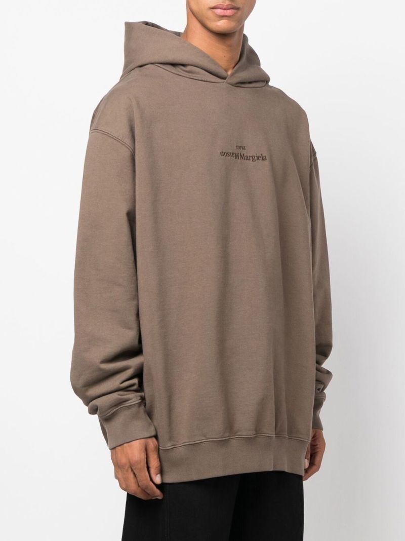 Brown Logo Print Cotton Hoodie