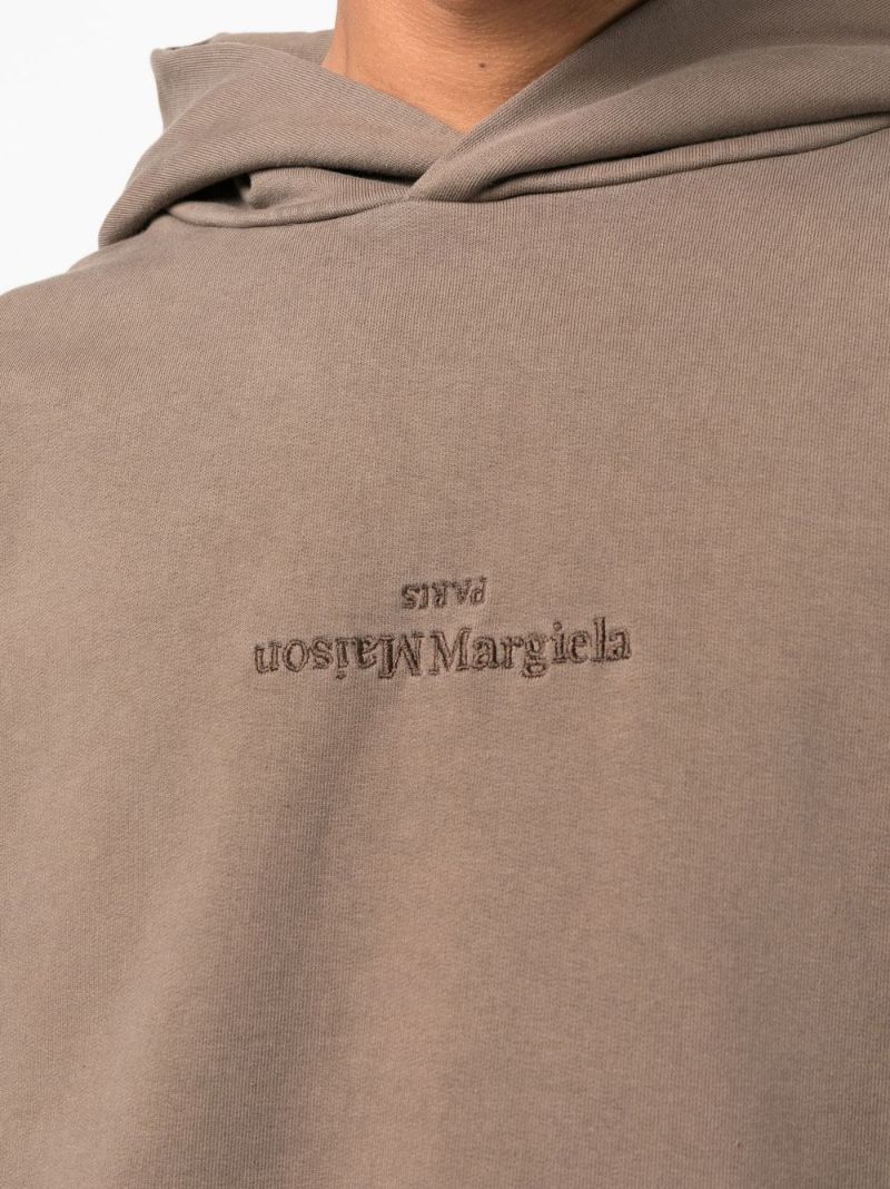 Brown Logo Print Cotton Hoodie
