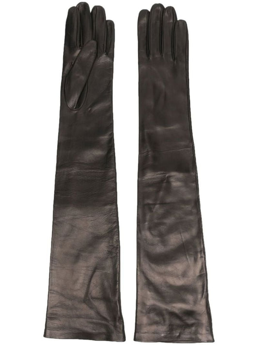Black Long Leather Gloves