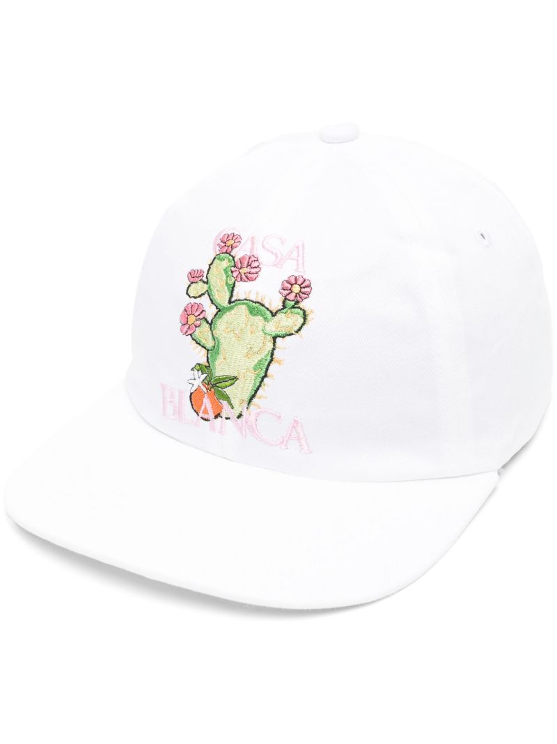 White Cactus Cotton Baseball Cap
