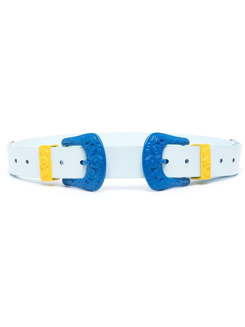 Blue Cowboy Double-buckle Belt