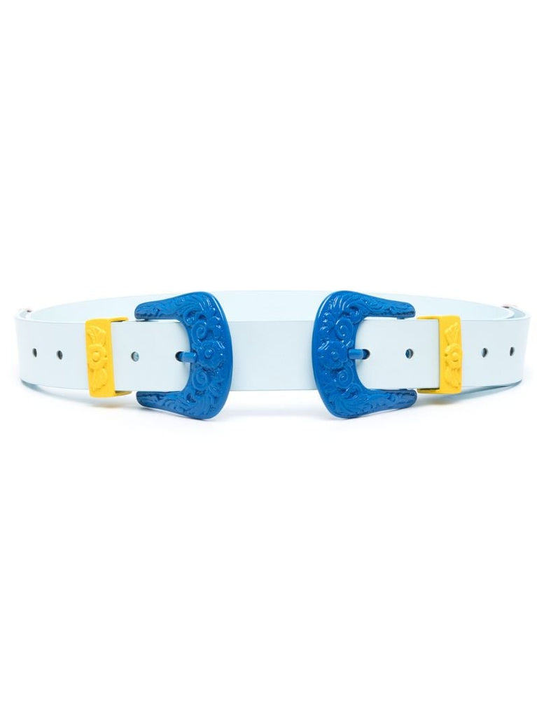Blue Cowboy Double-buckle Belt