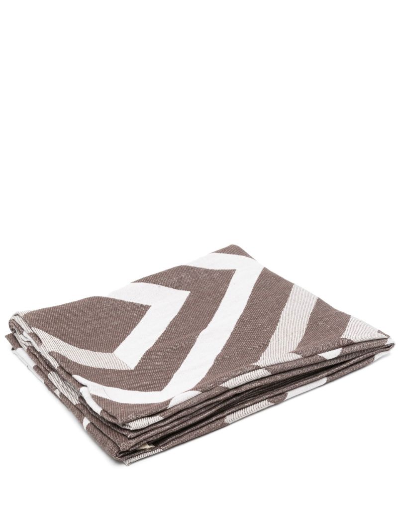 Dark Oat Jacquard Angra Print Towel