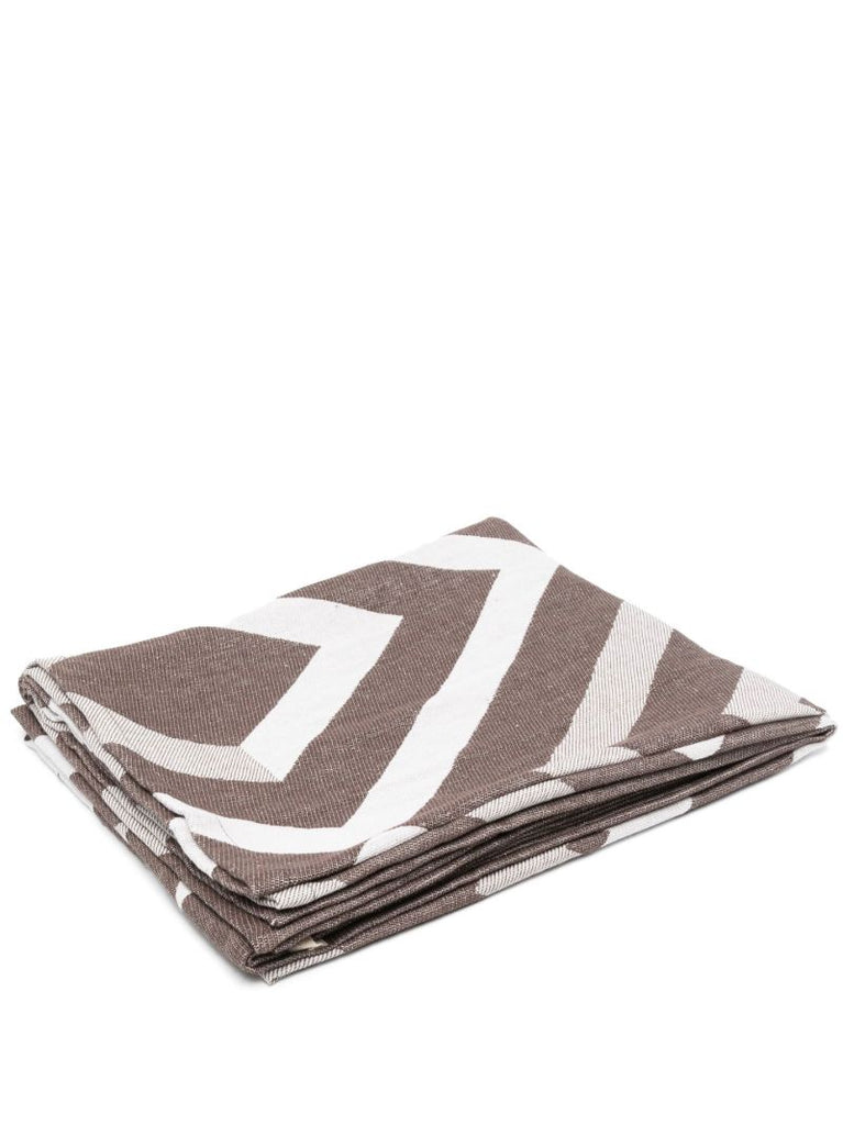 Dark Oat Jacquard Angra Print Towel