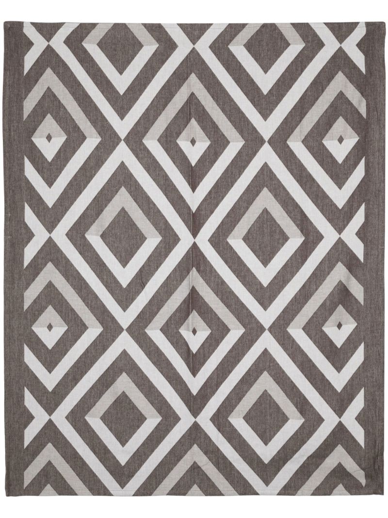 Dark Oat Jacquard Angra Print Towel