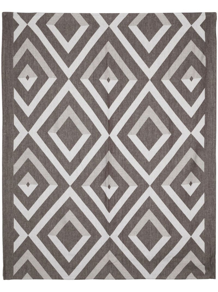 Dark Oat Jacquard Angra Print Towel