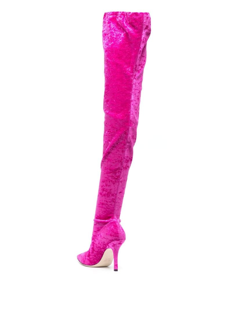 Pink Mama 95 Over-the-knee Velvet Boots