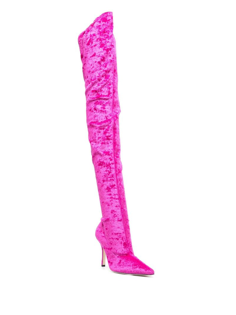 Pink Mama 95 Over-the-knee Velvet Boots