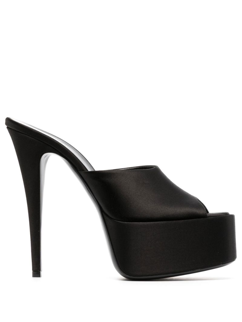 Black Marina 155 Satin Platform Sandals