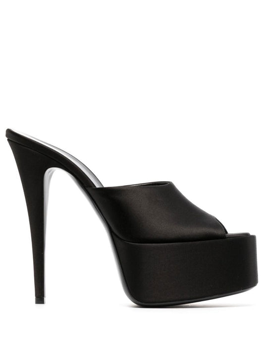 Black Marina 155 Satin Platform Sandals