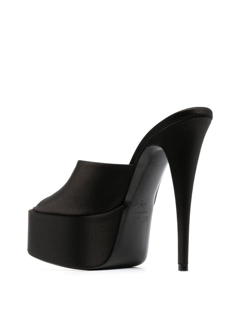 Black Marina 155 Satin Platform Sandals